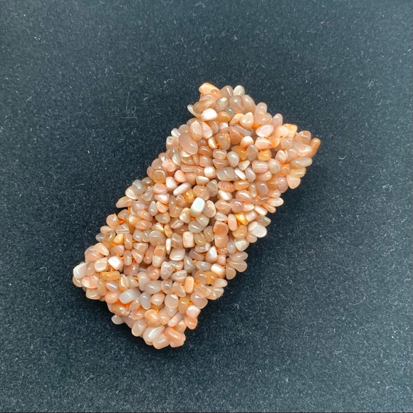 Handmade Elastic Woven Natural Stone Beads Cuff Bracelet - Picture 2 of 2